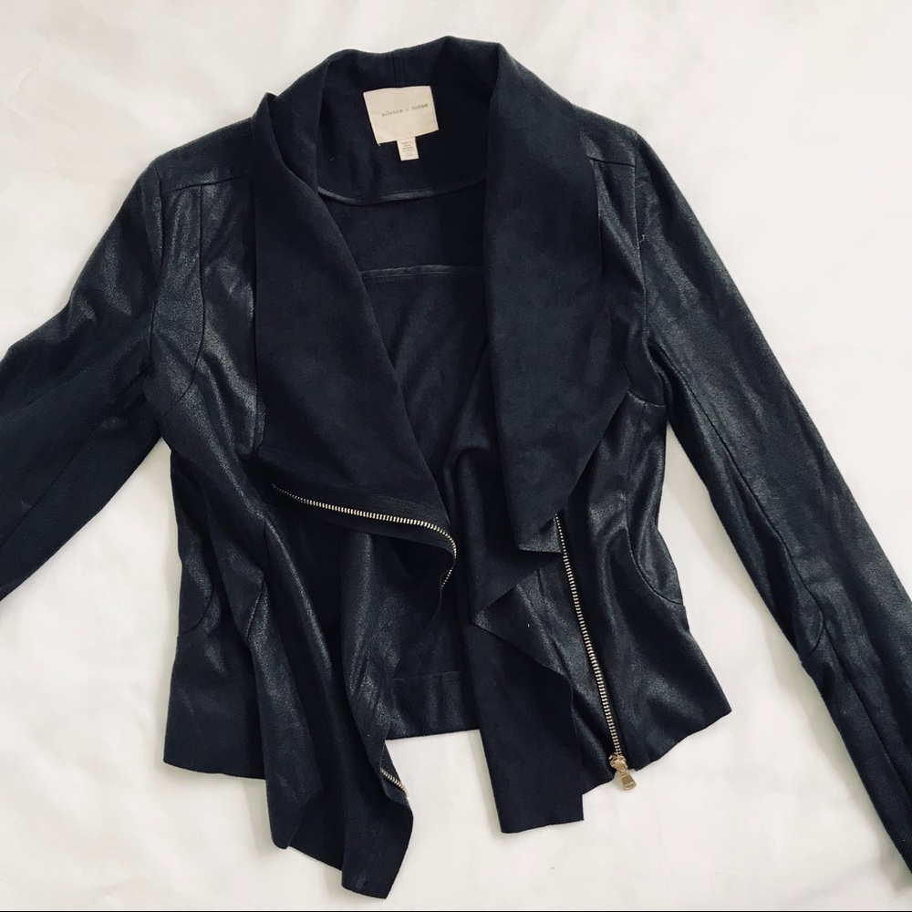 Soft black suede leather jacket